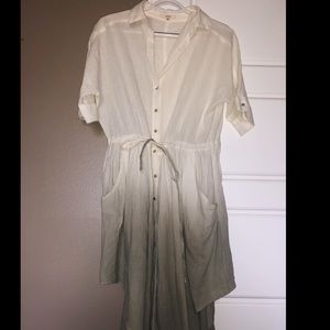 Easel button down ombré tunic